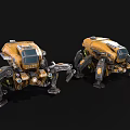 Armed Robot Fighting Robot Mechanical Armor Artificial Intelligence Military Robot PBR Material Deforming Robot Manned 3d model