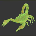 Orange Brown Reptile Scorpion Featuring Large Pincers Curved Tail on Dark Background