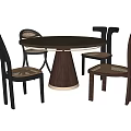 Middle Ancient Dining Table and Chair Combination 3d model