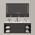 Modern Bathroom Cabinet Bathroom Counter Basin Bathroom Decoration Mirror Cabinet Sink 3d model