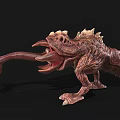 Mythical Monster Creature With Long Tongue Sharp Teeth And Spiked Back 3D Render