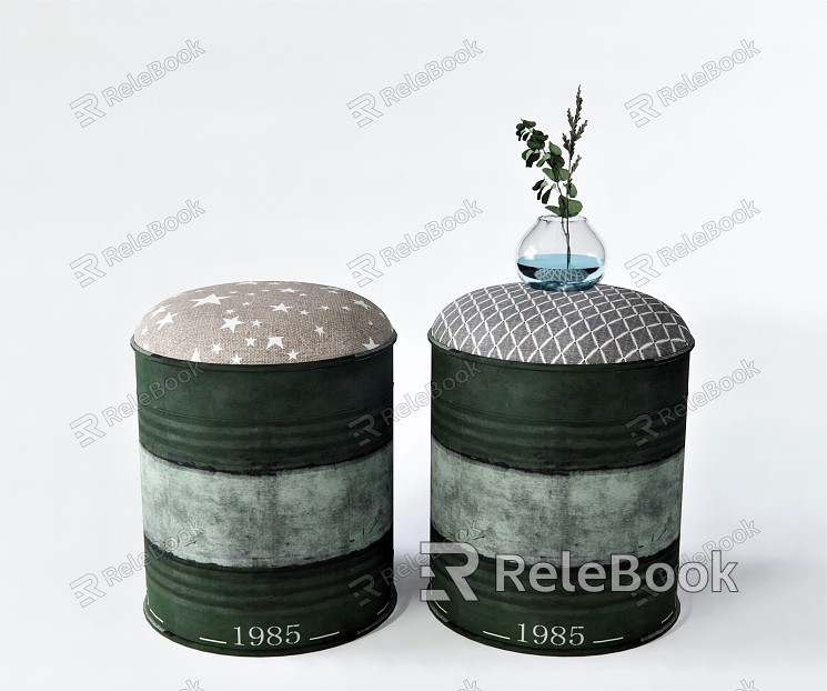 Industrial LOFT Stool Stool Sofa Stool Low Stool Shoe Stool Foot Stool Plant Vase Ornaments Round Stool Casual Stool model