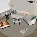 Modern sofa coffee table combination 3d model