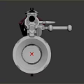 Futuristic Red and White Weapon Design With Modern Gun Structure And Sleek Barrel