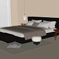 Modern Double Bed End Stool Sofa Stool 3d model