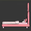 Pink Kids Bed With Rabbit Ear Headboard And Bunny Pattern Bed Sheet