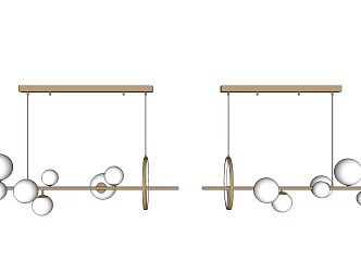 Modern chandelier metal chandelier combination 3d model