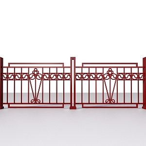 Guardrail railing fence wrought iron railing 3D model 3d model