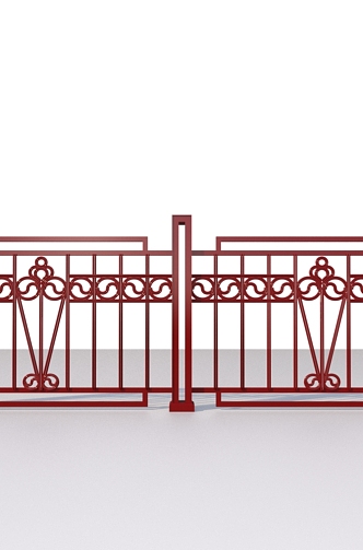 Guardrail railing fence wrought iron railing 3D model 3d model