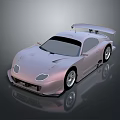 Pink Sports Car With Sleek Design Rear Spoiler And Shiny Exterior