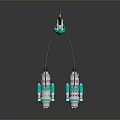 Turquoise And Silver Electric Power Drills With Multiple Components And Cables 3d model