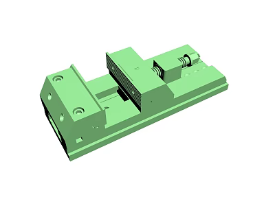 Green Mechanical Fixture With Adjustable Clamp Base Platform And Screw Mechanism 3d model