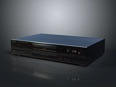 Black Horizontal Computer Device With Front Panel Buttons And Smooth Surface 3d model