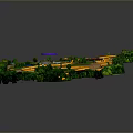 Architectural Park Planning Model with Green Spaces and Pathway Layout