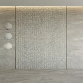 Modern Textured Wall Component With Circular Decorative Elements And Smooth Finish 3d model