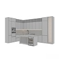 cabinet kitchen miele oven range hood sink 3d model