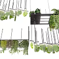 Modern Hanging Chandelier Design With Green Plant Leaves And Natural Elements