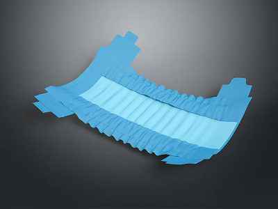 Blue Folded Textured Fashion Accessory With Soft Fabric For Daily Wear 3d model