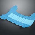 Blue Folded Textured Fashion Accessory With Soft Fabric For Daily Wear