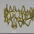 Elegant Golden Crown With Intricate Geometric Ornamental Fashion Accessory Design