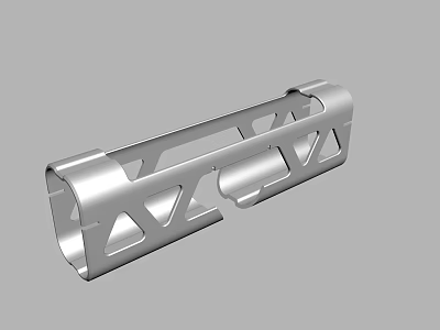 Metallic Tubular Component With Geometric Cutouts And Hollow Industrial Design 3d model