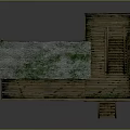 Multi Story Rustic House Model With Sloped Roof Wooden Structure Glass Panels Balconies And Staircase