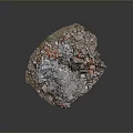 Rubble Pile Construction Debris With Gray Red Black Stones Broken Glass And Metal