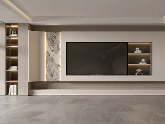 Modern Simple Living Room Light Luxury TV Background Wall TV Full Wall TV Cabinet TV Cabinet Combination Living Room 3d model