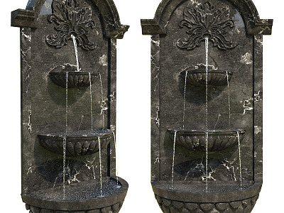 European-style fountain sketch 3d model