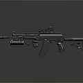 Tactical Black Rifle With Scope Magazine Tactical Rail And Adjustable Stock