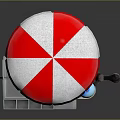 Mobile Street Food Cart With Red White Umbrella Grill And Blue Gas Cylinder