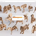 Animal Bookshelf Library Bookshelf Children's Bookshelf 3d model