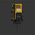 Yellow Black Industrial Skid Steer Loader With Front Forks And Large Tires