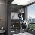 Modern Bathroom Cabinet With Glass Doors Storage Shelves And Minimalist Design