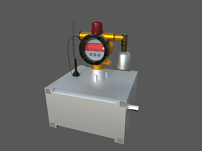 Industrial Equipment With Digital Display Sensor Antenna And Metal Casing 3d model