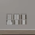 Stylish Window Curtains In Different Colors And Striped Solid Patterns For Modern Home Decor 3d model