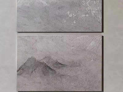 Gray Toned Decorative Wall Art With Mountain Patterns And Abstract Textures 3d model
