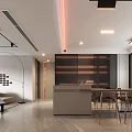 Modern Living Dining Room Interior With Sofa TV Table And Ceiling Lighting Design
