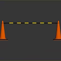 Orange Traffic Cones With Yellow Black Striped Bar For Road Safety Setup
