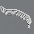 White Curved Fence With Horizontal And Vertical Railings Design Structure