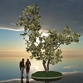 Trees Trees Big Trees Big Leaves Shrubs Street Trees Park Landscape City Greening Figure Men Women Pregnant Women Outdoor Sky HDR 3d model