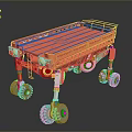 Red Heavy Duty Mobile Platform With Multiple Wheels And Metal Legs