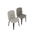 Modern Upholstered Single Chair With Gray Light Colored Seat And Black Legs