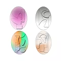 Modern Geometric Wall Decor With Abstract Oval Patterns And Gradient Colors 3d model