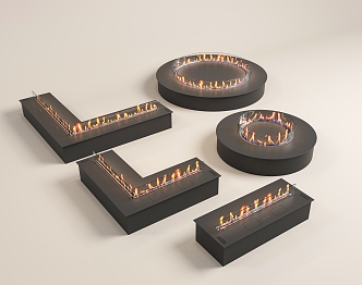 Modern Round Fireplace Electronic Fireplace Firewood Fireplace Embedded Fireplace 3d model