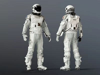 Man in White Astronaut Suit Front and Back View With Detailed Design 3d model Man in White Astronaut Suit Front and Back View With Detailed Design 3d model