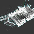 3D Rendered Military Tank With Dual Cannons And Red Accents Design
