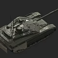 Modern Military Armored Tank With Turret Gun Barrel Tracks And Armor Plates