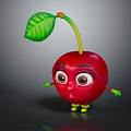 Cartoon Cherry Shaped Decorative Furniture Piece With Green Leaf Design