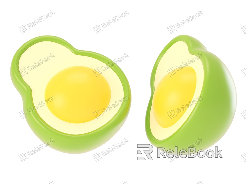 Cartoon fruit avocado model